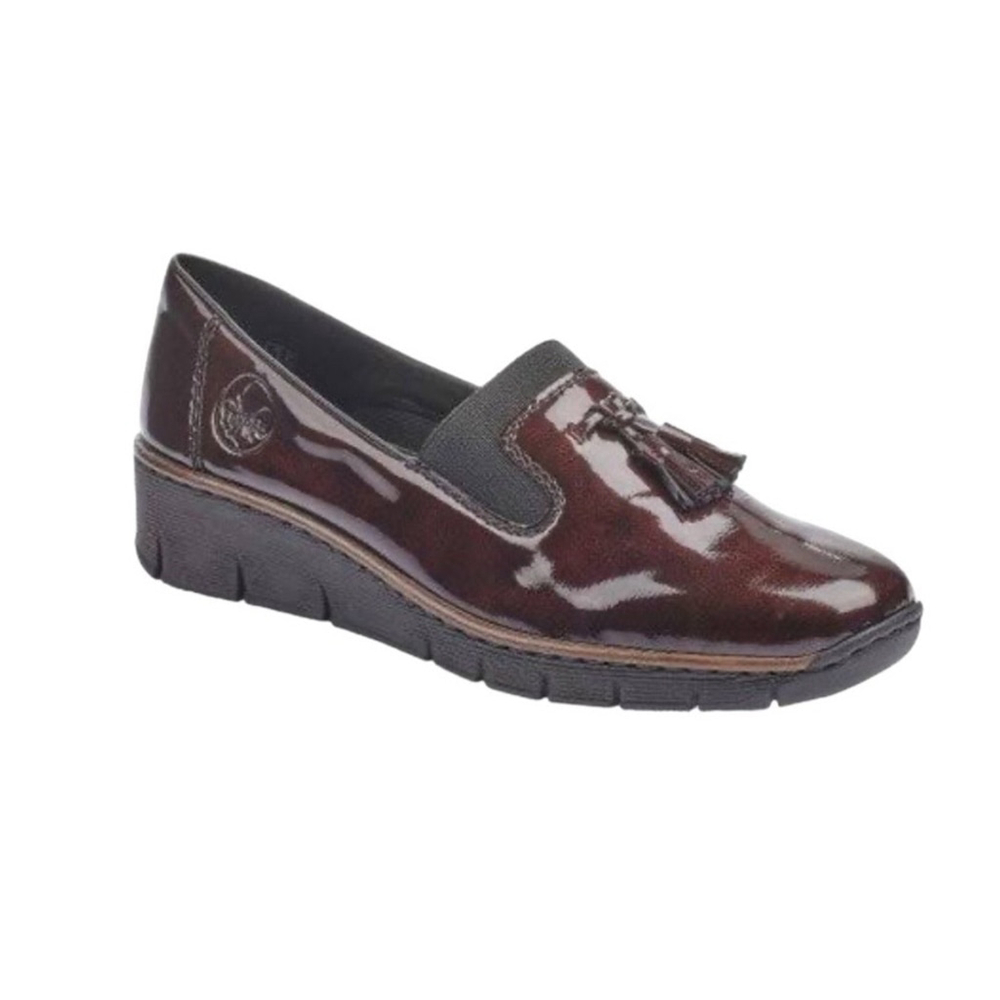 Rieker Patent Wedge Loafers
